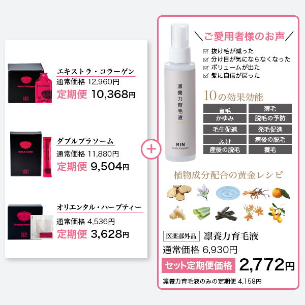 LUZIと凛養力育毛液のセット定期便
